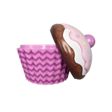 Plechová dóza v tvare sladkého cupcake.