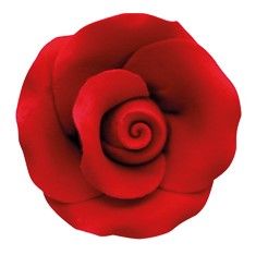 Cukrová dekorácia ruža - červená 3cm
