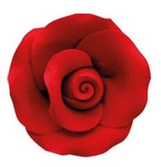Cukrová dekorácia ruža - červená 4,4 cm