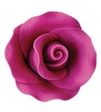 Cukrová dekorácia ruža - tmavo ružová 4,4 cm