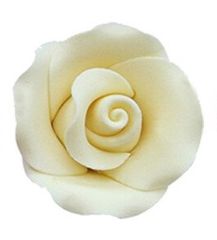 Cukrová dekorácia ruža - žltá 4,4 cm