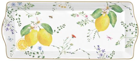 Fleurs et citrons - plato 35x15cm