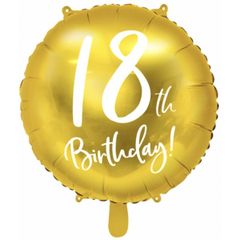 Fóliovy balón 18th birthday 45cm zlatý