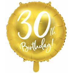 Fóliovy balón 30th birthday 45cm zlatý
