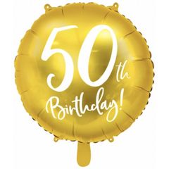 Fóliovy balón 50th birthday 45cm zlatý