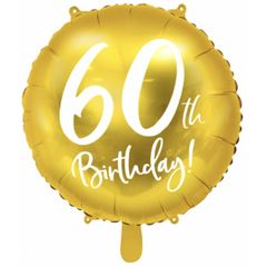 Fóliovy balón 60th birthday 45cm zlatý