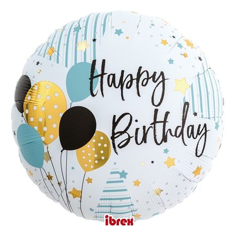 Fóliovy balón Happy birthday biely 30cm