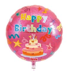 Fóliovy balón Happy birthday červený 30cm