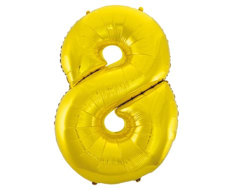 Fóliový balón zlatý číslo 8