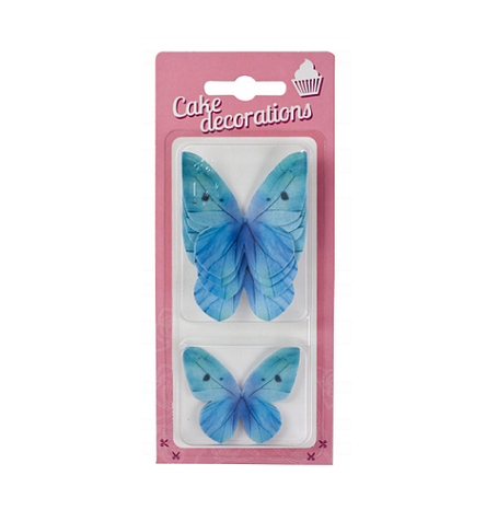 Jedlá dekorácia - motýliky modré 8ks