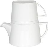 Könitz - čajník so šálkou biely 650ml