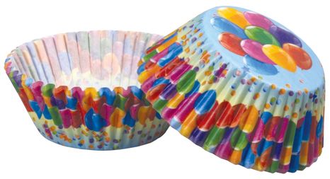 Košíčky na pečenie - farebné s balónmi 50 ks