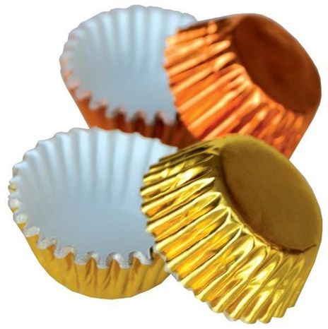 Košíčky na pralinky hliníkové zlaté/oranžové 50ks