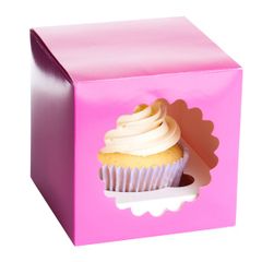Krabica na 1 cupcake - hot pink