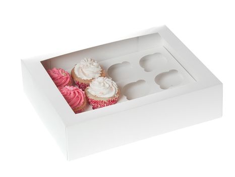 Krabica na 12 cupcakes - biela