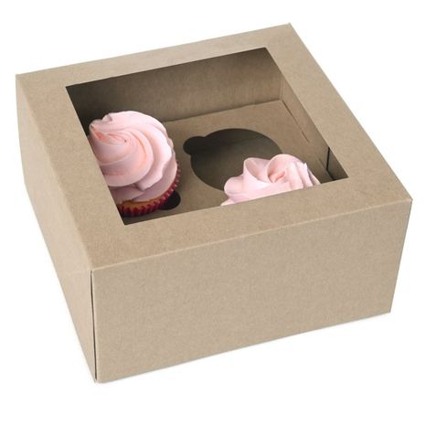 Krabica na 4 cupcakes - kraft