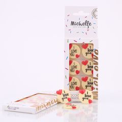 Michelle čokoládové dekorácie I Love You okrúhle 6ks
