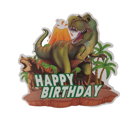 Tortový zápich - Happy Birthday dinosaurus