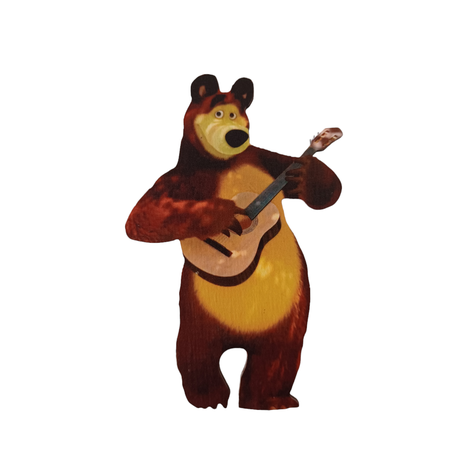 Ozdoba na tortu s magnetom - Medveď s gitarou