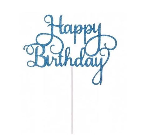Papierový zápich Happy Birthday - modrý