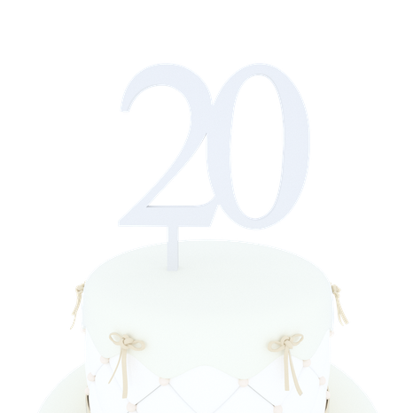 Plastový zápich - číslo 20 biely S