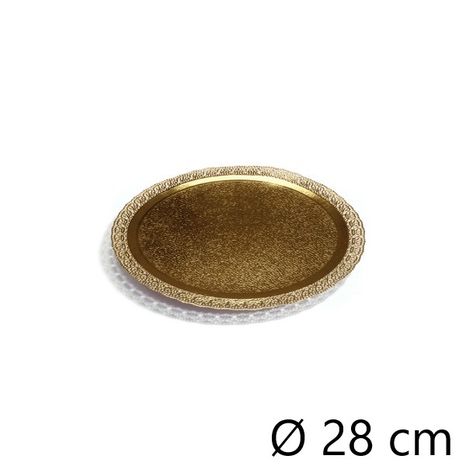 Podnos okrúhly ozdobný zlatý 280mm
