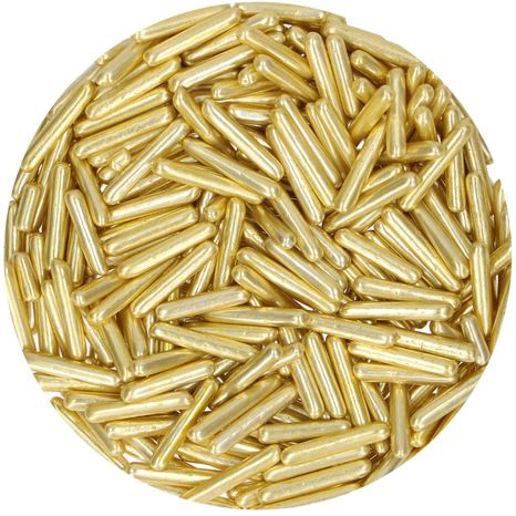 FunCakes posyp - metallic sugar rods XL yellow gold 70g