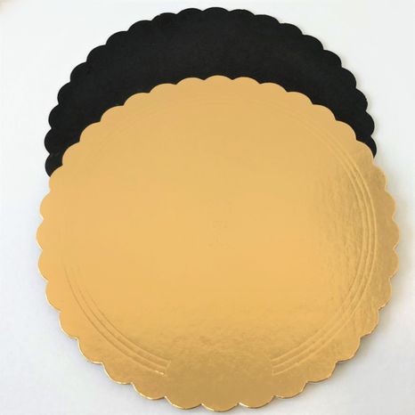 Tortový podnos okrúhly 320mm zlatý/čierny - hrúbka 3mm