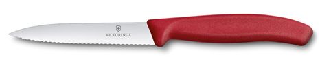 Victorinox - nôž na zeleninu 10cm červený, zúbkovaný