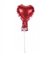 Zápich - srdce balón červený 12cm