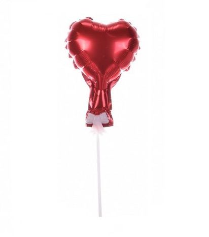 Zápich - srdce balón červený 12cm