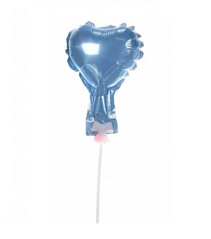 Zápich - srdce balón modrý 12cm
